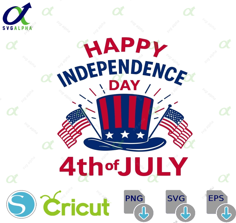 Happy 4th Of July Svg Cut File Independence Day Design Digital Download